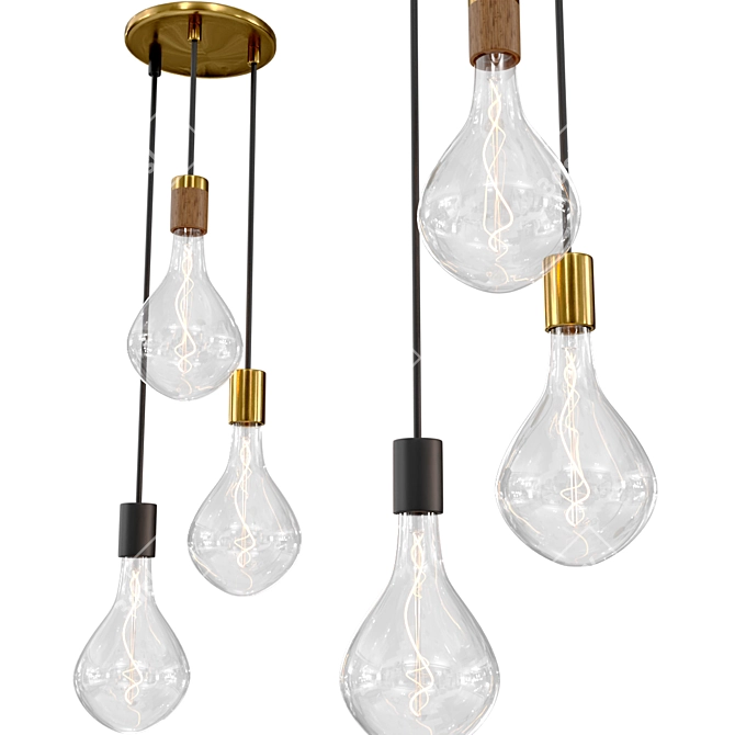 Tala Triple Pendant: Modern Elegance Illuminated 3D model image 1