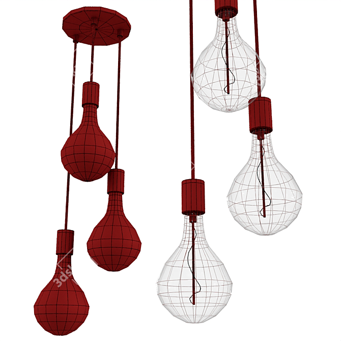 Tala Triple Pendant: Modern Elegance Illuminated 3D model image 3