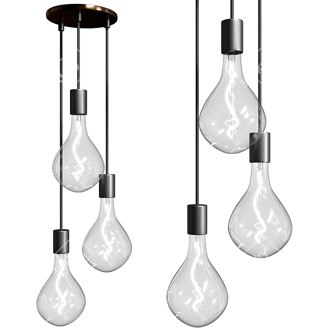 Tala Triple Pendant: Modern Elegance Illuminated 3D model image 5