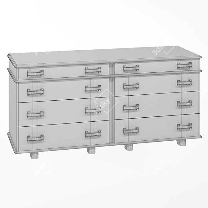 Mid-Century Modern Paul Frankl Chest 3D model image 4