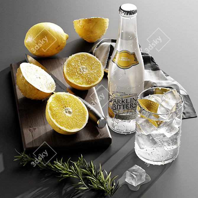 Refreshing Lemonade Beverage 3D model image 2