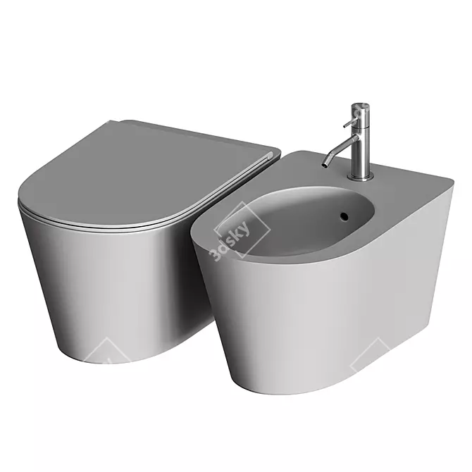 Hide Round: Stylish and Compact WC 3D model image 2