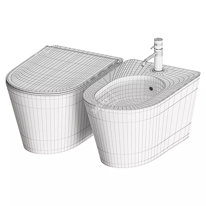 Hide Round: Stylish and Compact WC 3D model image 1