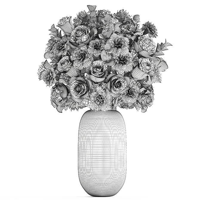 Elegant Spring Rose Bouquet 3D model image 6
