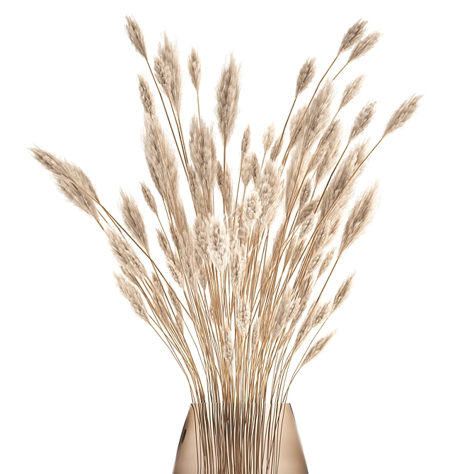 Elegant White Reed Bouquet 3D model image 2