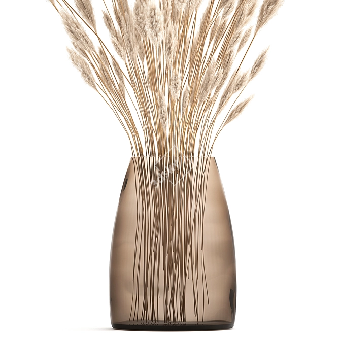 Elegant White Reed Bouquet 3D model image 3