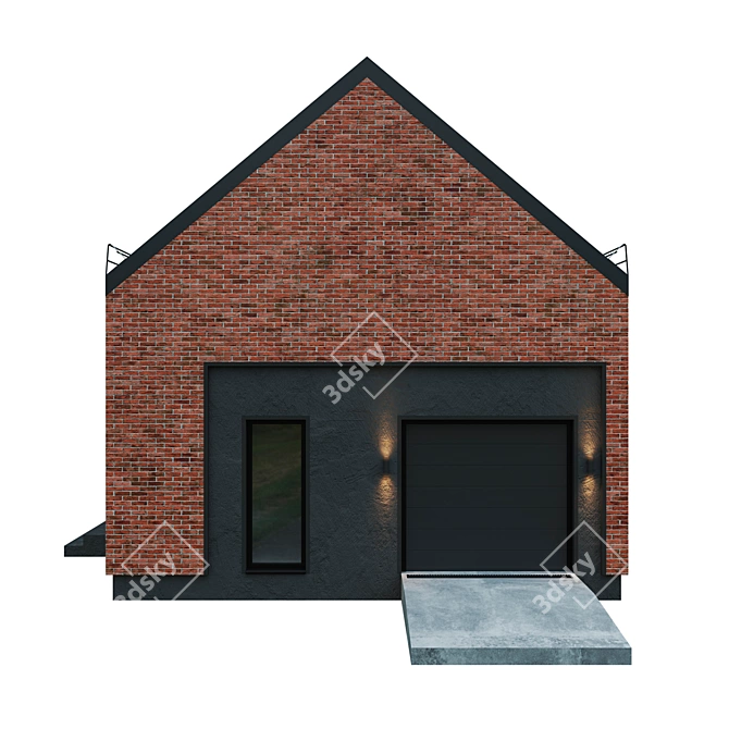 Modern Barnhouse Design 3D model image 4
