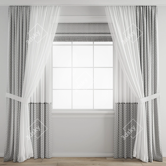 Poly Curtain 3D Model 3D model image 1