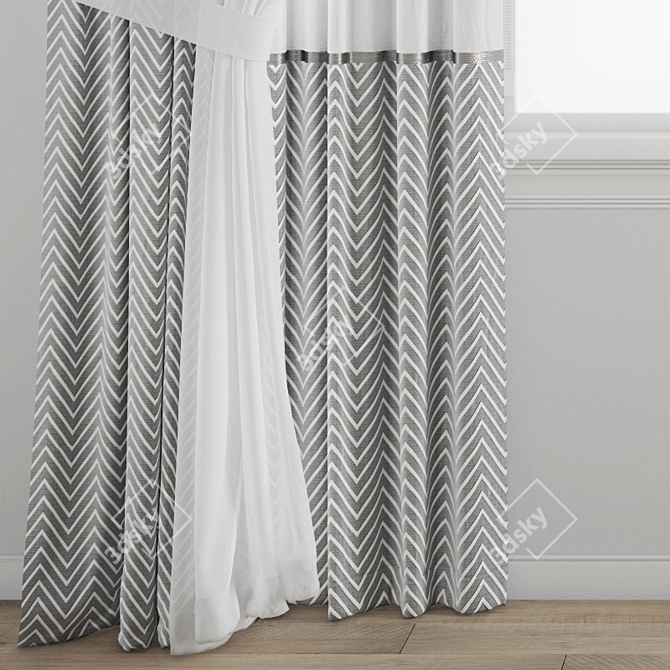 Poly Curtain 3D Model 3D model image 3