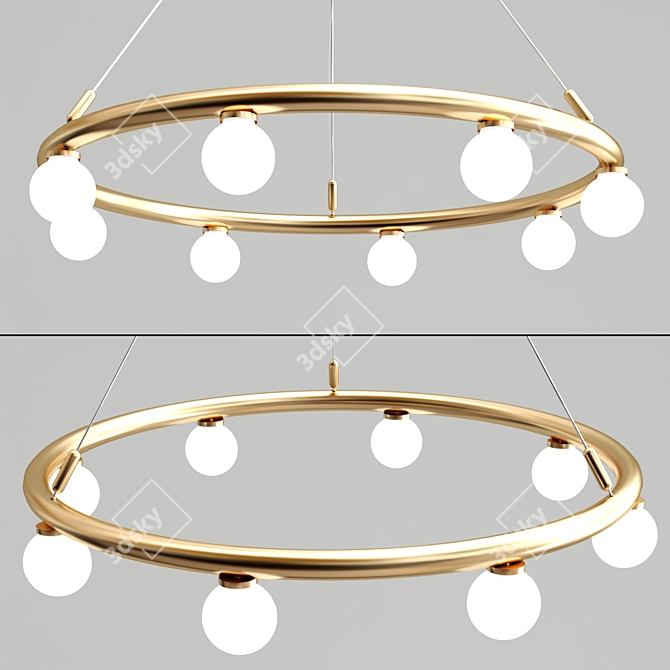 Sophisticated Satin Brass Pendant Light 3D model image 1