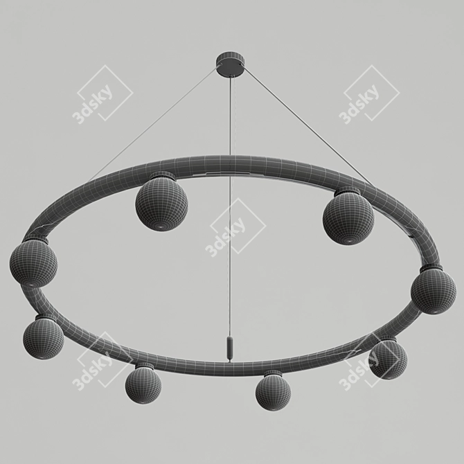 Sophisticated Satin Brass Pendant Light 3D model image 2
