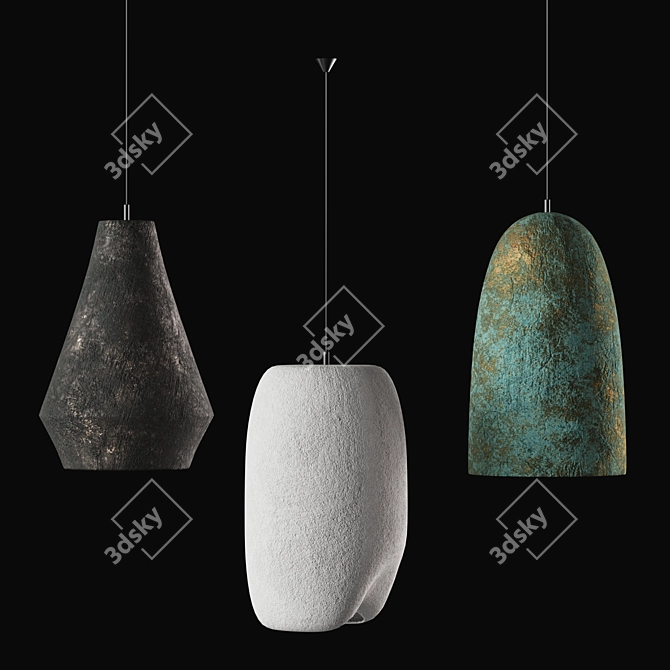 Serene Glow Pendant Lights 3D model image 2