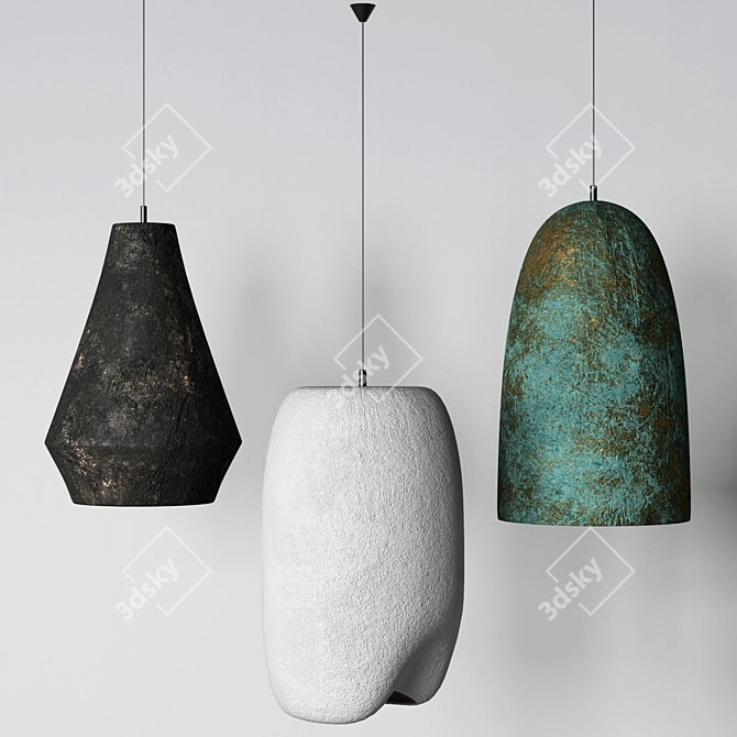 Serene Glow Pendant Lights 3D model image 4