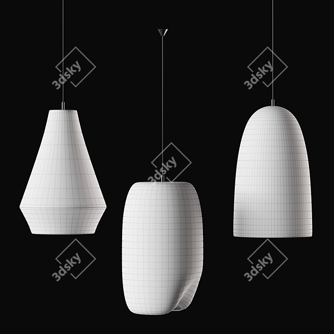 Serene Glow Pendant Lights 3D model image 6