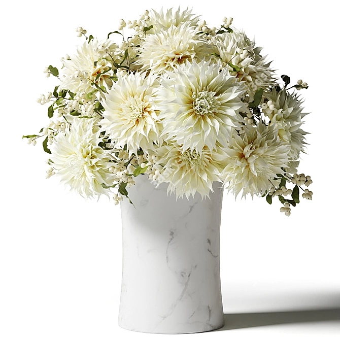 Snowberry Chrysanthemum Bouquet 3D model image 1