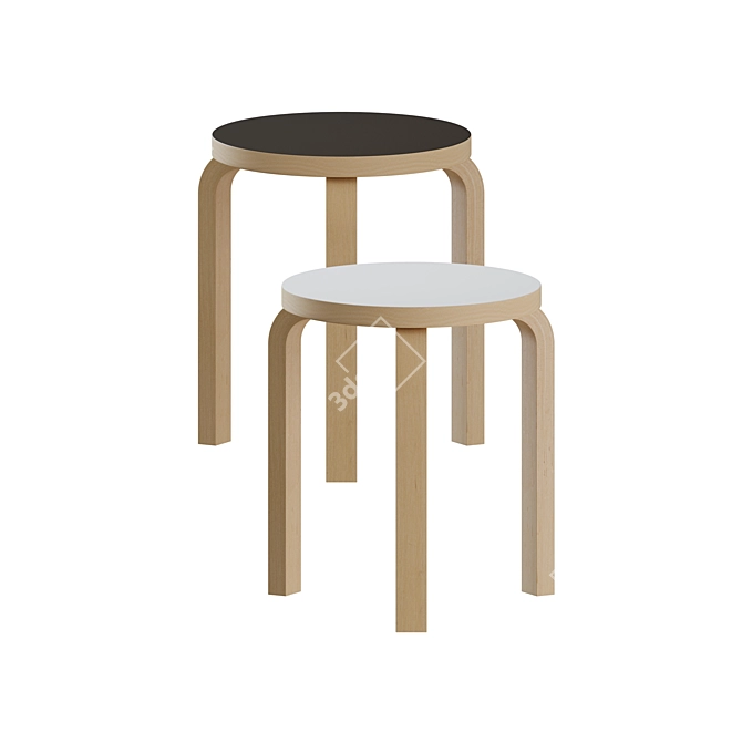 Modern Stool 60: Sleek Design 3D model image 2