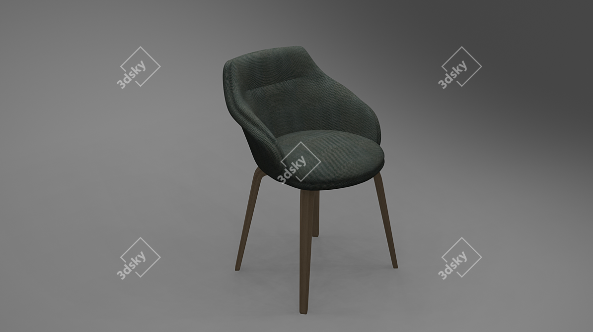 Sleek Modern Chair 3D model image 1