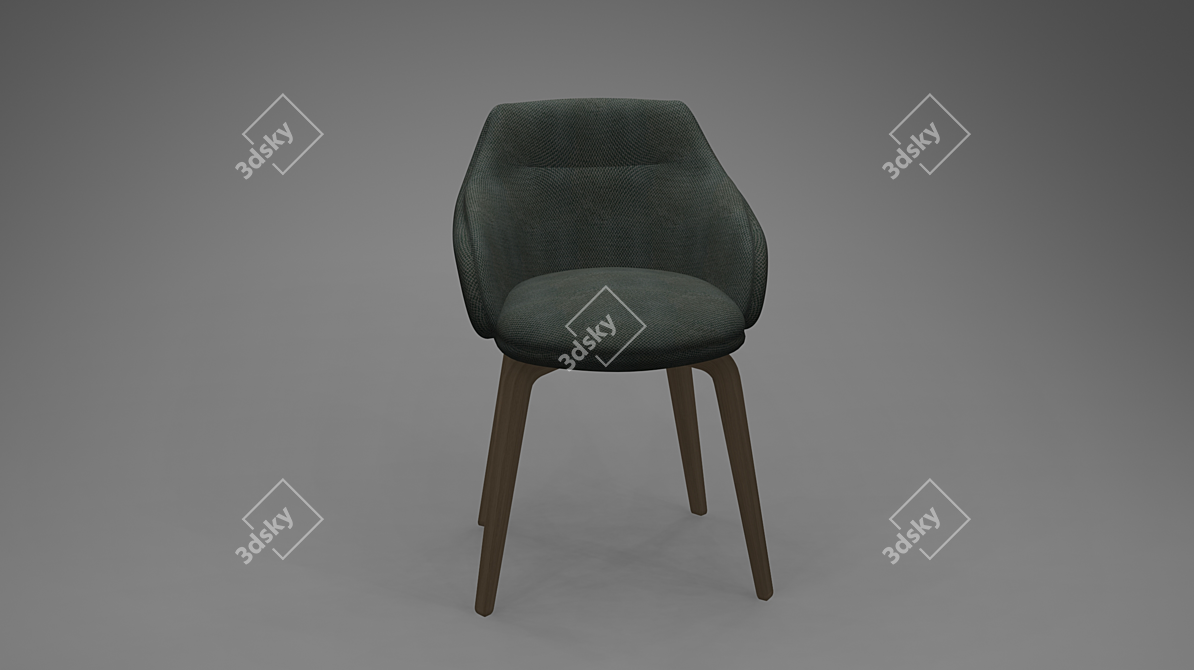 Sleek Modern Chair 3D model image 2