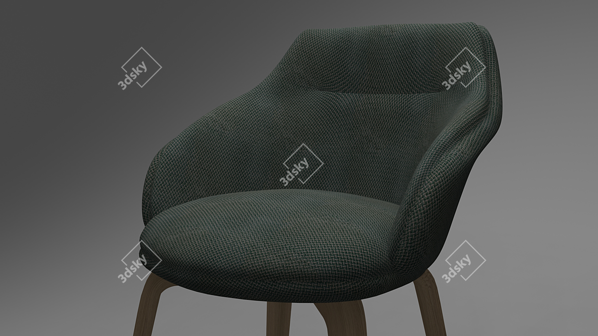 Sleek Modern Chair 3D model image 4