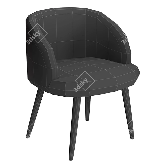 Cozy Flannel Armchair: High Back, Armrest, Dining Chair 3D model image 7