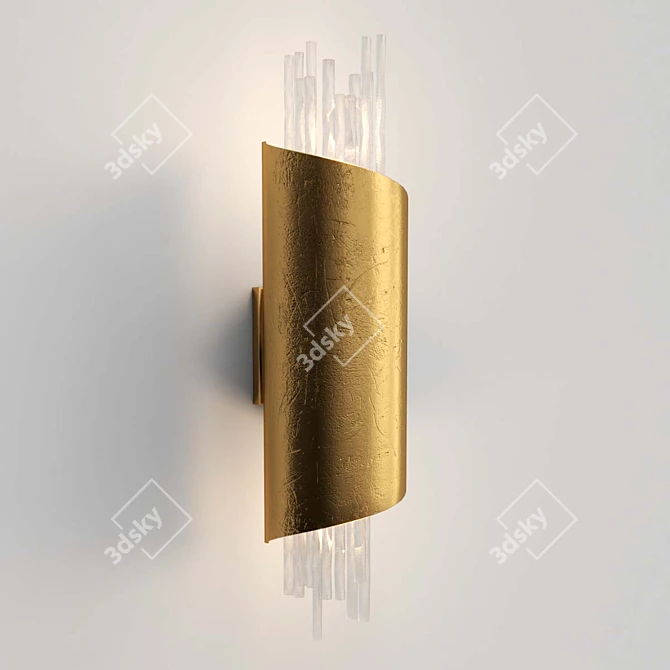 Twisted Glass LED Wall Lamp 3D model image 1