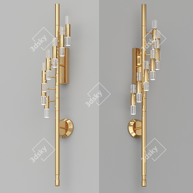 Luxury Waterfall Torch Wall 3D model image 2