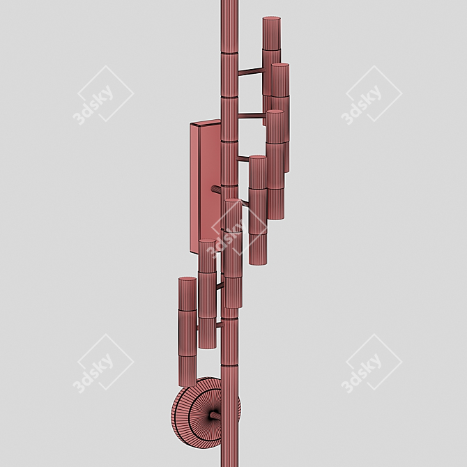 Luxury Waterfall Torch Wall 3D model image 3