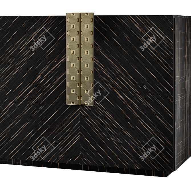 Luxury Ebony Wood Sideboard 3D model image 2