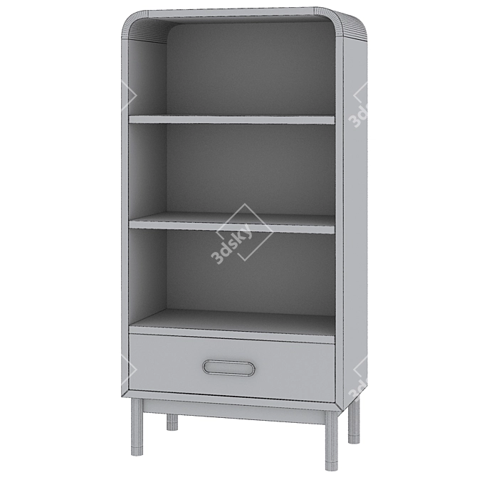 Arlo White Bookcase: Stylish and Spacious Storage 3D model image 3