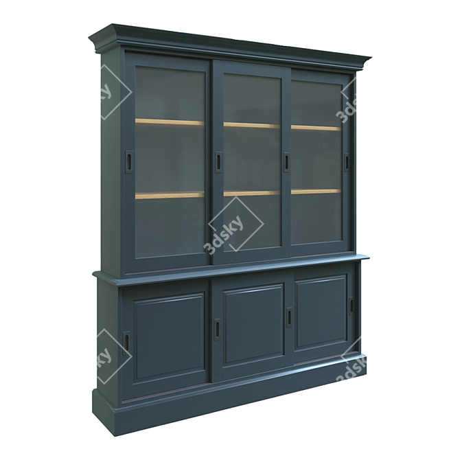 Vintage Pine Cupboard with 6 Doors 3D model image 7