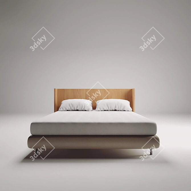 Elegant Desk - Bed Headboard: Stylish, Multifunctional 3D model image 3