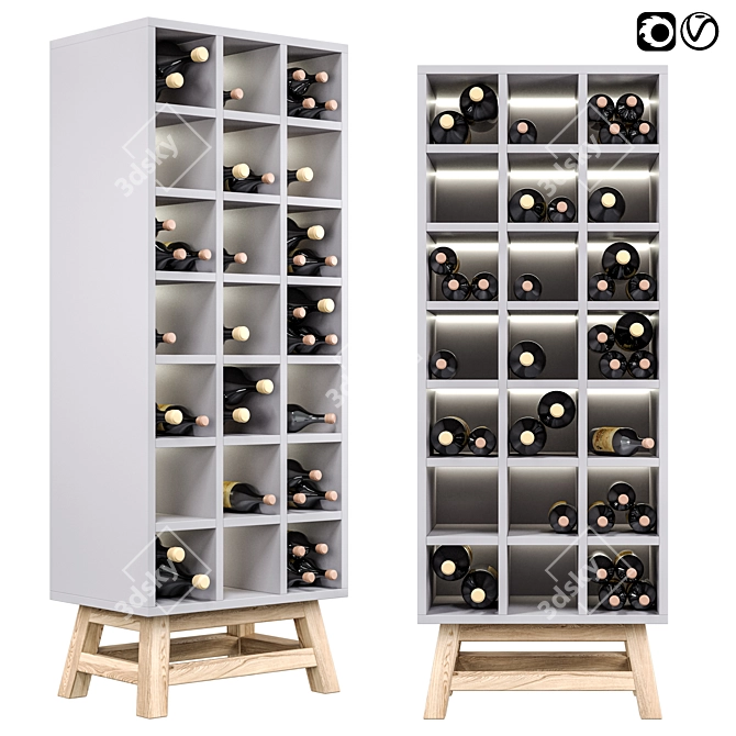 Modern Wine Cabinet: D3 01 3D model image 1