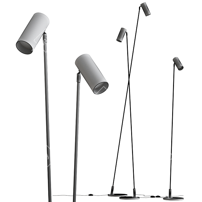 Contemporary Reach Floor Lamp 3D model image 2