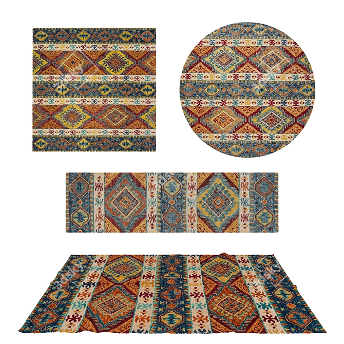 Versatile Rug Set for Various Perspectives: VRayFur, VRayDisplacementMod, CoronaDisplacementMod 3D model image 1