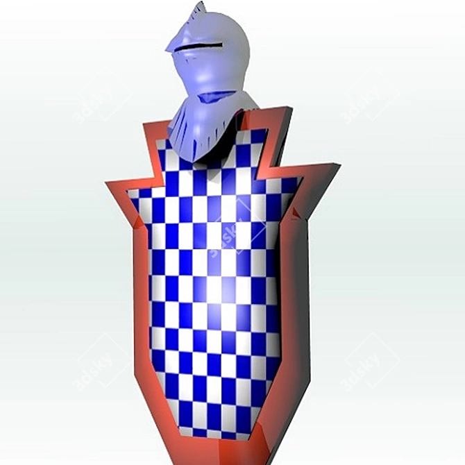 Knightly Heraldic Sign Background Styling 3D model image 1