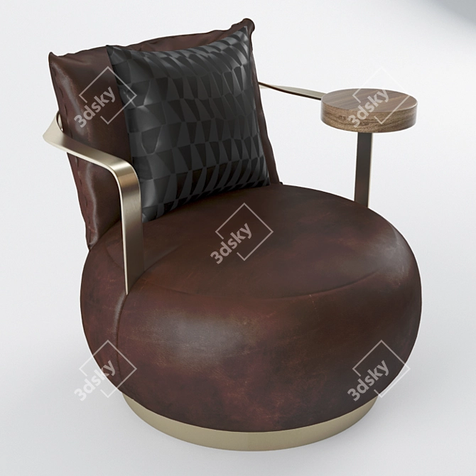 Elegant Botero Armchair: Russian Craftsmanship 3D model image 1