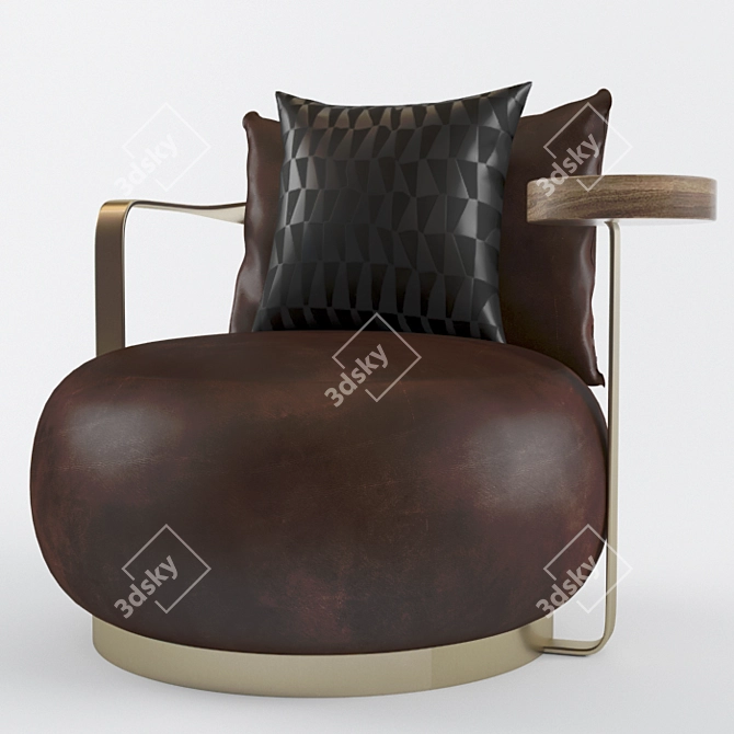 Elegant Botero Armchair: Russian Craftsmanship 3D model image 2