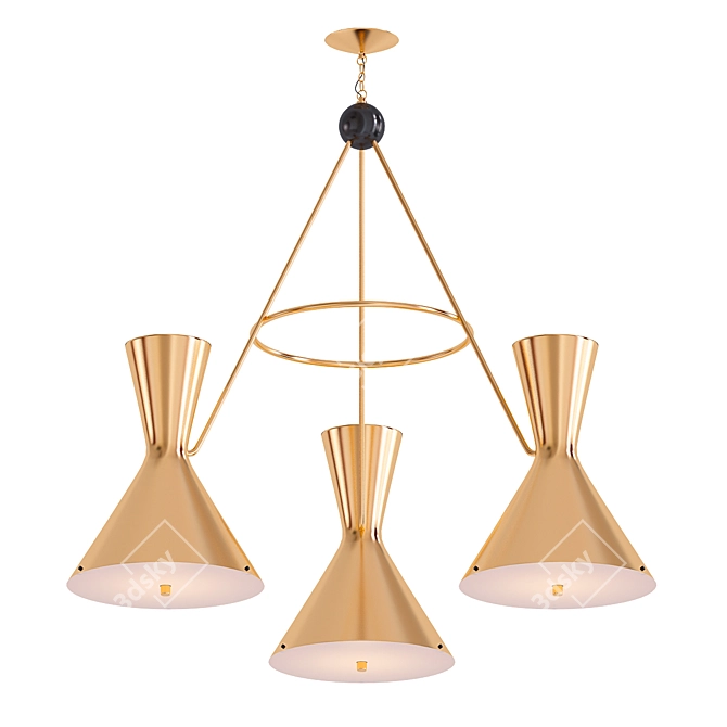 Modern Metal Round Chandelier 3D model image 1