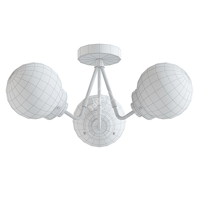 Sleek Black Ceiling Light 3D model image 2