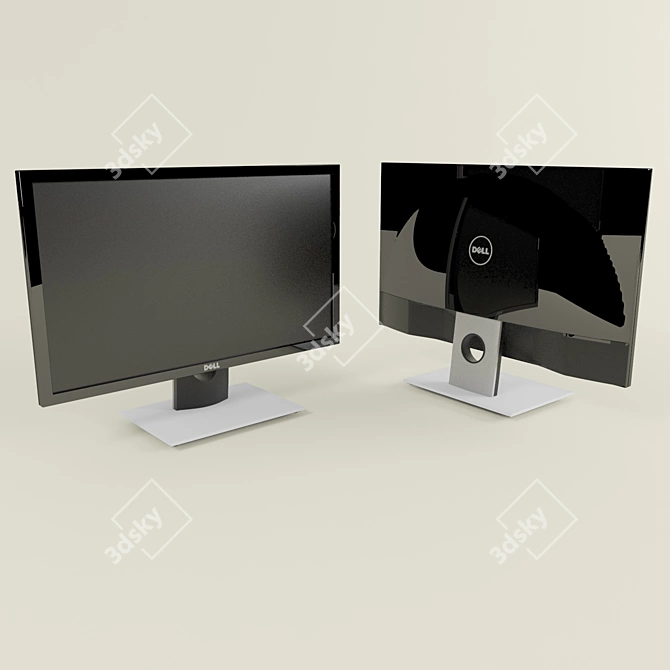 Sleek Screen Monitor 3D model image 5