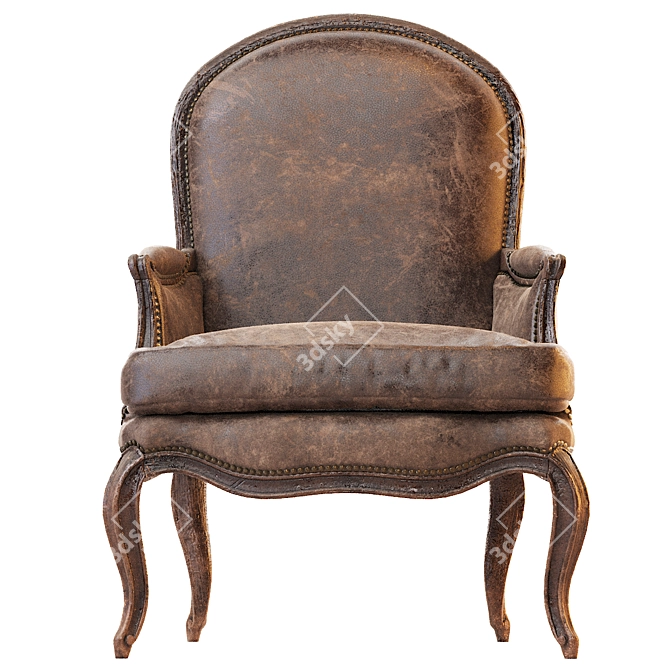 Vintage French Style Armchair L.XV Berger 3D model image 2