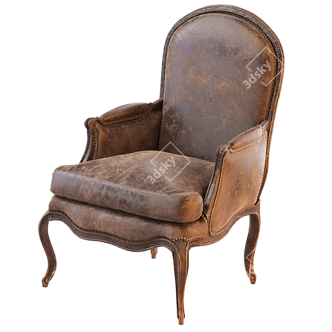 Vintage French Style Armchair L.XV Berger 3D model image 4