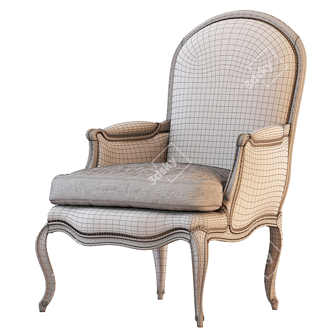 Vintage French Style Armchair L.XV Berger 3D model image 5
