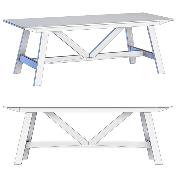 Buondi Modern Dining Table - 2200 x 900 - Stylish and Functional 3D model image 2