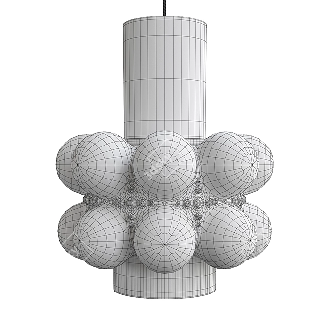 Elegant Bubble Glass Pendant 3D model image 2