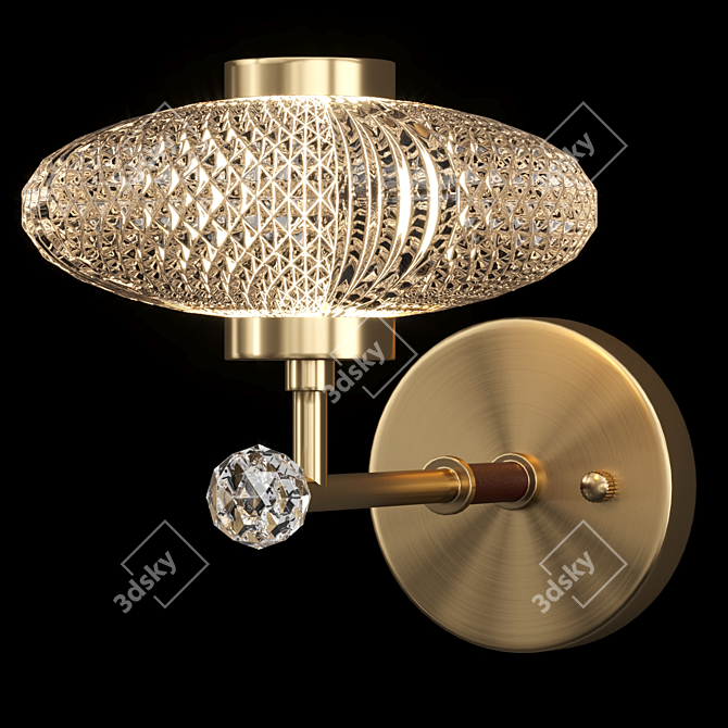 Sleek LED Wall Lamp with Relief Shade 3D model image 1