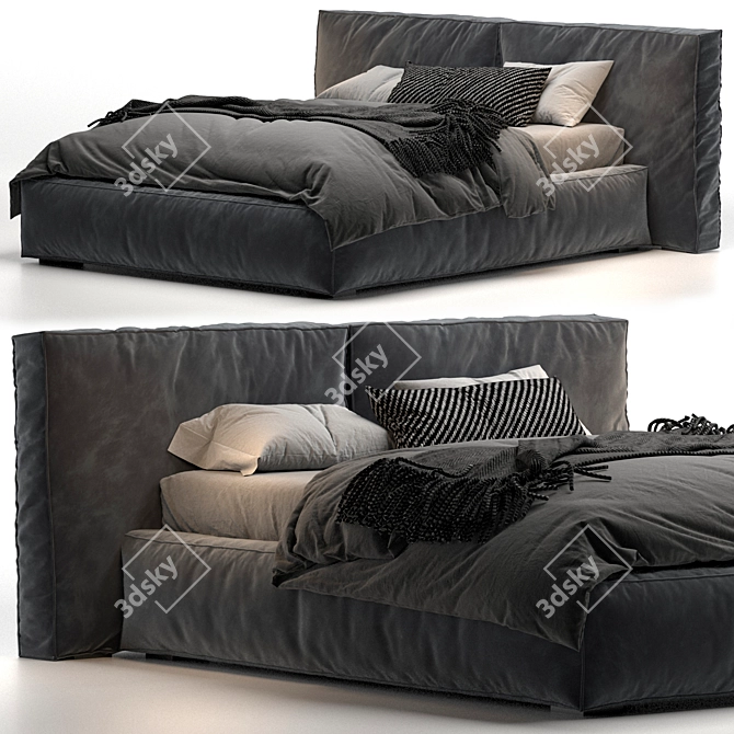 Modern Loft-style Loca Bed 3D model image 1