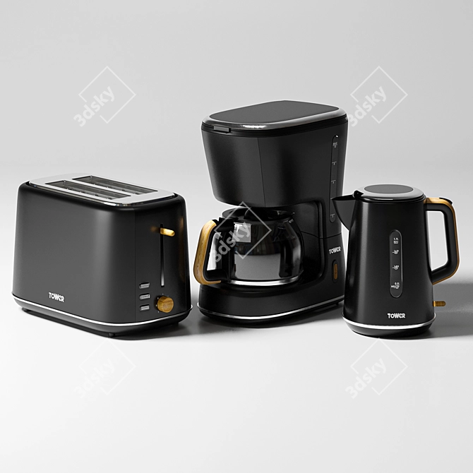 Stylish Scandi Kitchen Appliances 3D model image 2