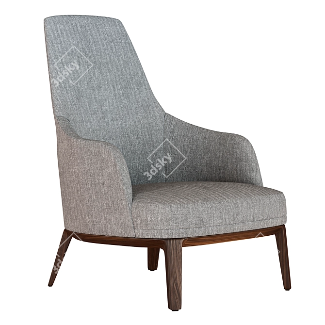 Elegant Jane Lounge Armchair 3D model image 1