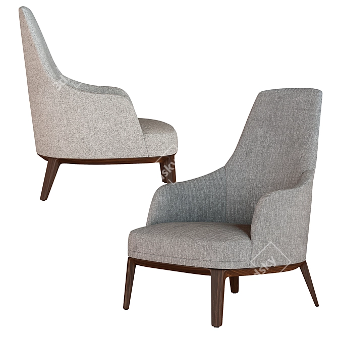 Elegant Jane Lounge Armchair 3D model image 2